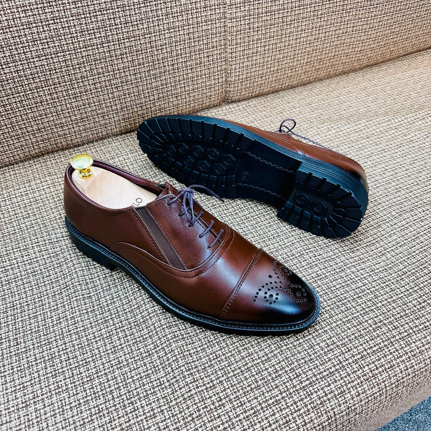 Genuine Cow Leather Oxford Formal Shoes –Chocolate (456)