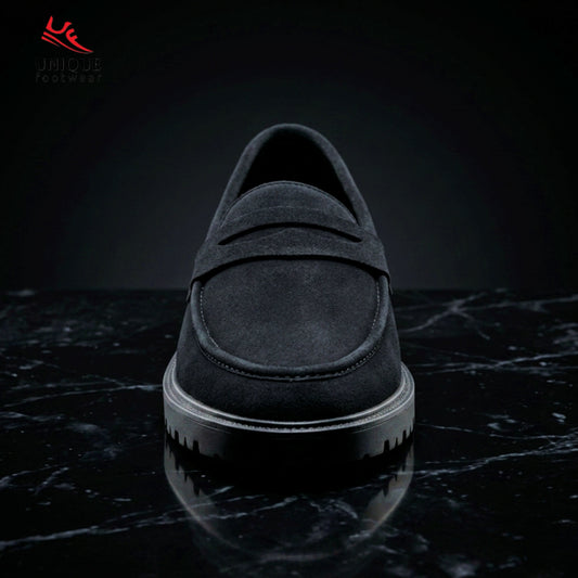 Verona Classy Suede Chunky Loafer - Black (496)