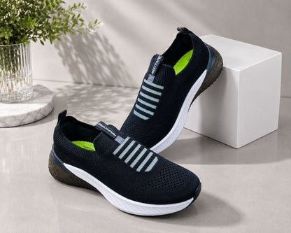 Easy Slip-On Ultra Soft Comfortable Redtape Shoes Black & White Color (527)