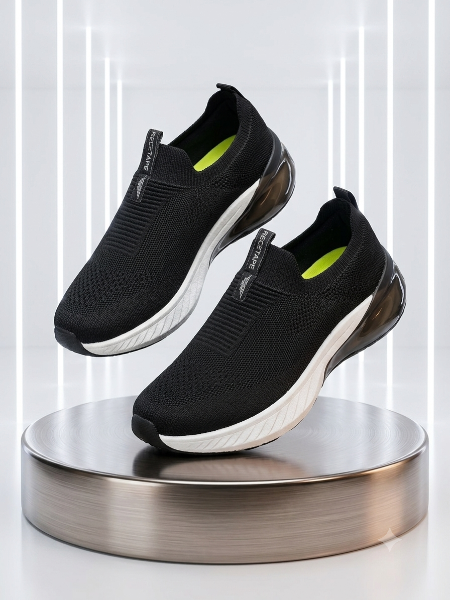Easy Slip-On Ultra Soft Comfortable Redtape Shoes Full Black Color (528)