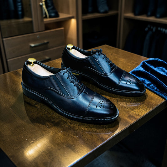 Genuine Cow Leather Oxford Formal Shoes –Black (457)