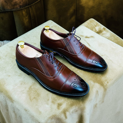 Genuine Cow Leather Oxford Formal Shoes –Chocolate (456)