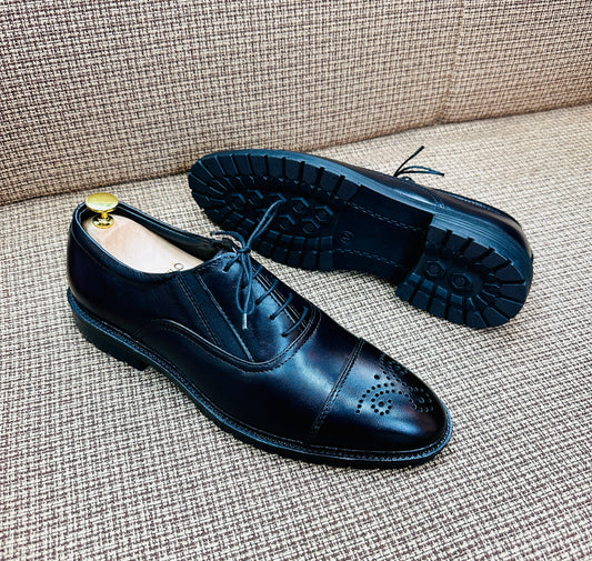 Genuine Cow Leather Oxford Formal Shoes –Black (457)