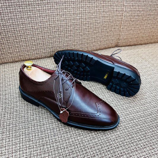 Genuine Cow Leather Oxford Formal Shoes –Chocolate (453)