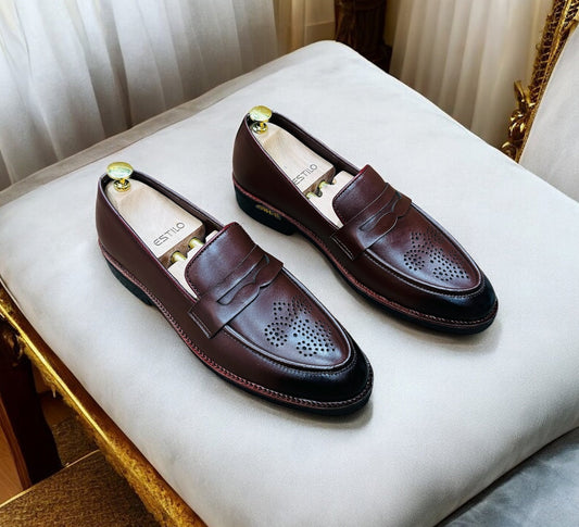 Luxury Handmade Chunky Loafer Genuine Cow Leather (452)