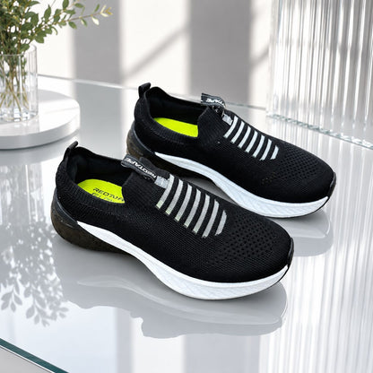 Easy Slip-On Ultra Soft Comfortable Redtape Shoes Black & White Color (527)